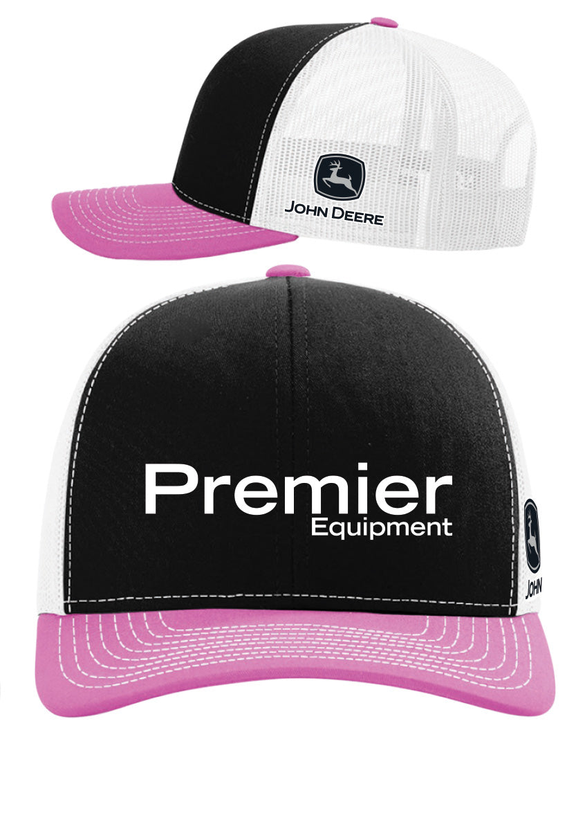 Pink/Black/White Mesh Back Hat - White Premier Logo