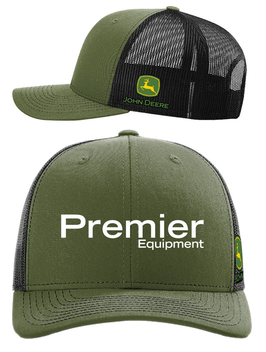 Olive/Black Mesh Back Hat - White Premier Logo