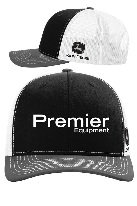 Black/White Mesh Back (Grey Peak) - Blk/Grey JD Logo