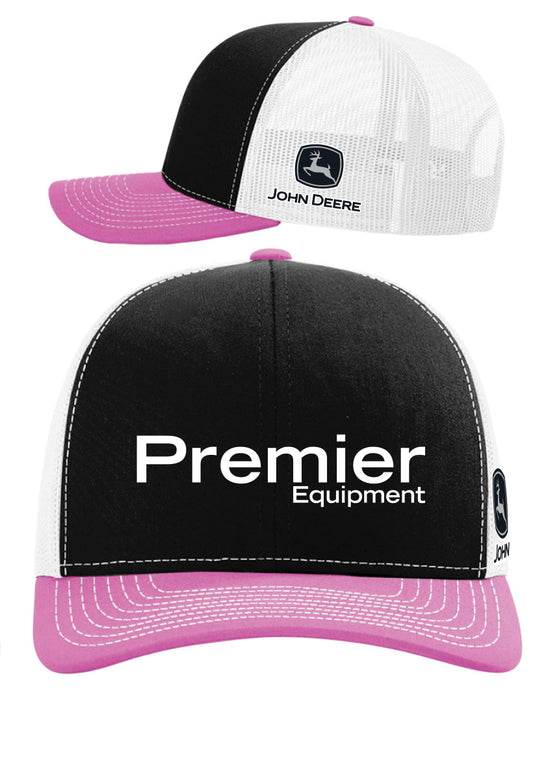 Pink/Black/White Mesh Back Hat - White Premier Logo